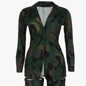 Luana Woman's 2pcs Camo Blazer Set